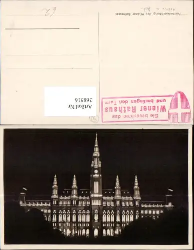 368516,Wien Innere Stadt b. Nacht Rathaus Gebäude Festbeleuchtung