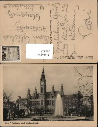 368518,Wien Innere Stadt Rathaus Gebäude u. Rathauspark Fontäne