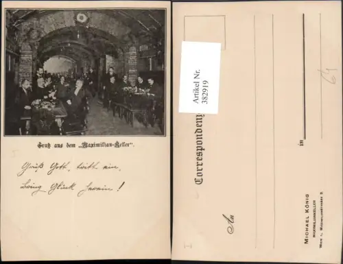 382919,Wien Innere Stadt Gruß aus dem Maximilian-Keller Innenansicht