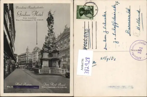 382928,Wien Innere Stadt Graben Dreifaltigkeitssäule Hotel Straßenansicht