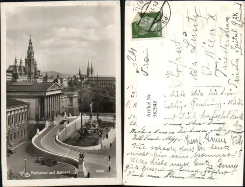 382945,Wien Innere Stadt Parlament m. Rathaus Brunnen
