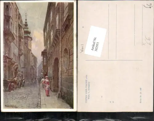382951,Künstler AK Ludwig Hans Fischer Wien Innere Stadt Annagasse Straßenansicht