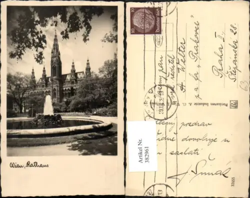 382961,Wien Innere Stadt Rathaus Gebäude Brunnen