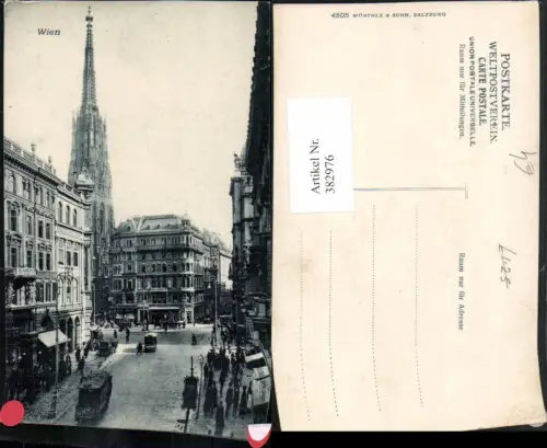 382976,Wien Innere Stadt Straßenansicht Stephansdom Tram