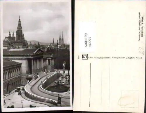 382993,Wien Innere Stadt Parlament Gebäude Brunnen m. Rathaus