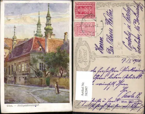 382997,Künstler AK Hofecker Wien Innere Stadt Heiligenkreuzerhof pub B.K.W.I. 793/7