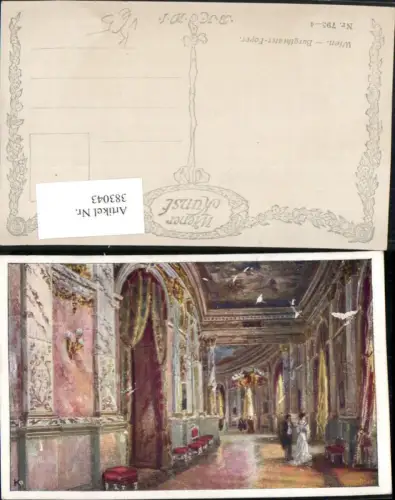 383043,Künstler AK Wien Innere Stadt Burgtheater Foyer Innenansicht pub B.K.W.I. 795/4