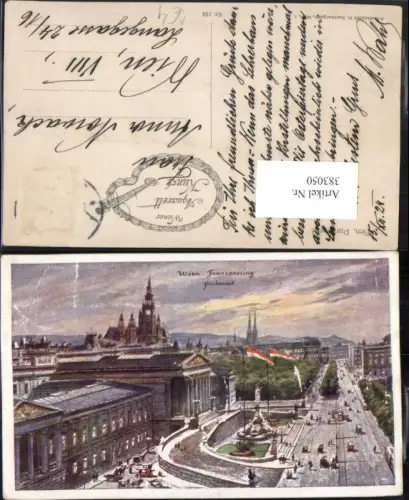 383050,Künstler AK Wien Innere Stadt Parlament m. Rathaus