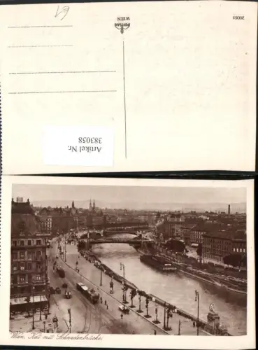 383058,Wien Innere Stadt Teilansicht Kai m. Schwedenbrücke Brücke