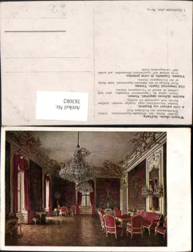 383082,Künstler AK J. Jaunbersin Wien Innere Stadt Hofburg Großer Salon Innenansicht