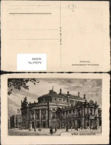 383090,Künstler AK Original Radierung Wien Innere Stadt Burgtheater pub B.K.W.I. 5