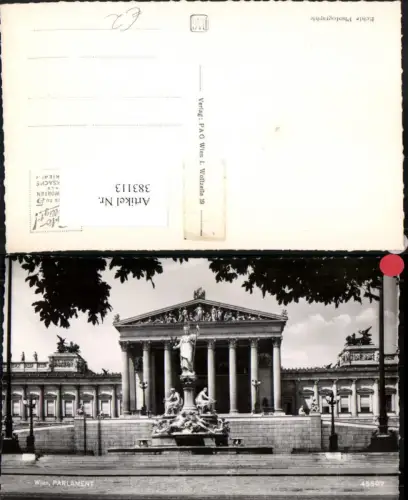 383113,Wien Innere Stadt Parlament Gebäude Brunnen Statue
