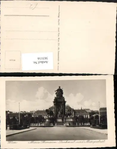 383116,Wien Innere Stadt Maria Theresien-Denkmal Monument u. Messepalast
