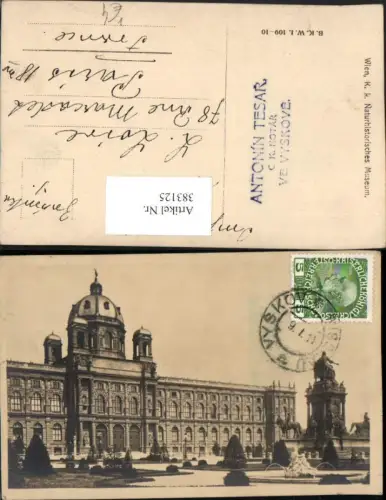383125,Wien Innere Stadt Naturhistorisches Museum Monument pub B.K.W.I. 109/10