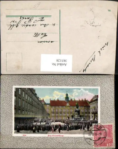 383128,Wien Innere Stadt Burg Wachablösung Denkmal Passepartout
