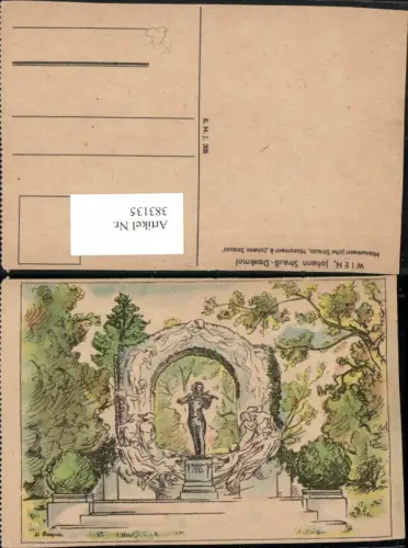 383135,Künstler AK M. Sagner Wien Innere Stadt Johann Strauß-Denkmal Statue
