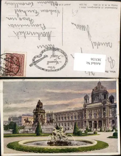 383136,Künstler AK Wien Innere Stadt Museum Denkmal Brunnen pub H. Nachbargauer 130