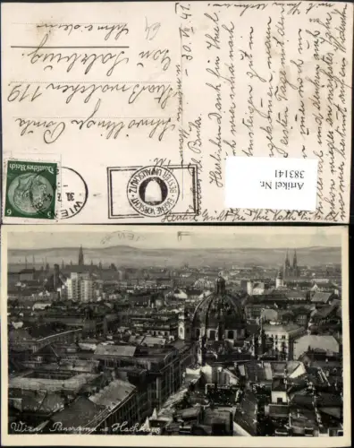 383141,Wien Innere Stadt Teilansicht Panorama m. Hochhaus u. Peterskirche