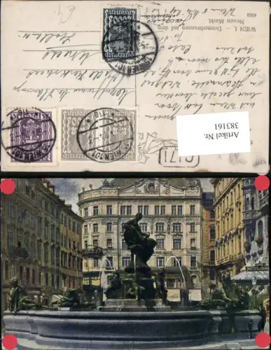 383161,Wien Innere Stadt Donnerbrunnen Brunnen auf dem Neuen Markt