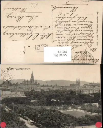 383173,Wien Innere Stadt Franzensring m. Parlament u. Rathaus