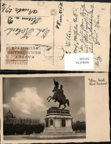 383186,Wien Innere Stadt Erzherzog Karl-Denkmal Statue