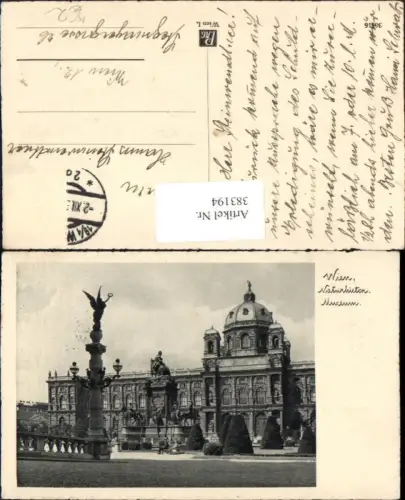 383194,Wien Innere Stadt Naturhistorisches Museum m. Maria-Theresia-Denkmal Säule Engel