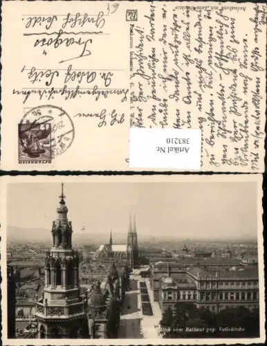 383210,Wien Innere Stadt Teilansicht Blick vom Rathaus geg. Votivkirche
