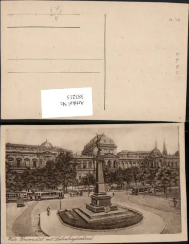 383215,Wien Innere Stadt Universität u. Liebenberg-Denkmal Straßenbahn pub B.K.W.I. 17