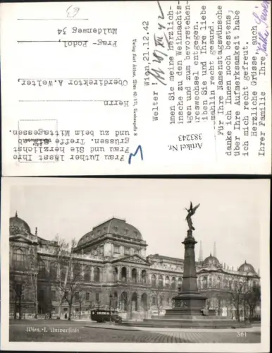 383243,Wien Innere Stadt Universität Gebäude u. Liebenberg-Denkmal