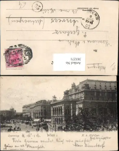 383271,Wien Innere Stadt Opernring m. K.k. Hofoper Oper Gebäude