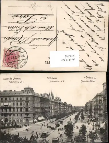 383284,Wien Innere Stadt Schotten-Ring Hotel de France Sühnhaus Straßenbahnen Nr. 31