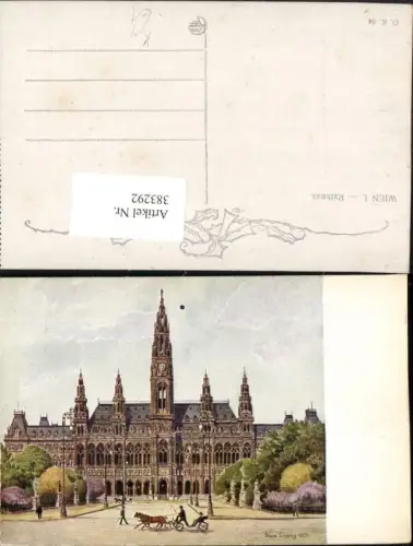 383292,Künstler AK Geza Lippay Wien Innere Stadt Rathaus Gebäude pub Kilophot