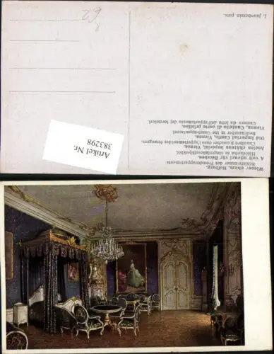 383298,Künstler AK J. Jaunbersin Wien Innere Stadt Hofburg Schlafzimmer
