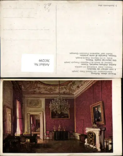 383299,Künstler AK J. Jaunbersin Wien Innere Stadt Hofburg Schreibzimmer Kaiser Franz Joseph