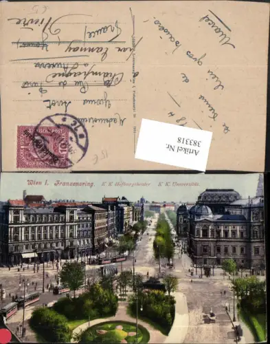 383318,Wien Innere Stadt Franzensring K.k. Hofburgtheater u. Universität
