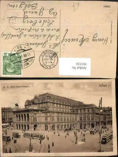 383324,Wien Innere Stadt K.k. Hofoperntheater Oper Gebäude Straßenbahnen