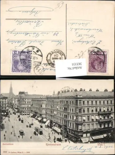 383331,Wien Innere Stadt Kärntnerstraße Geschäfte m. Stefansdom Stephansdom