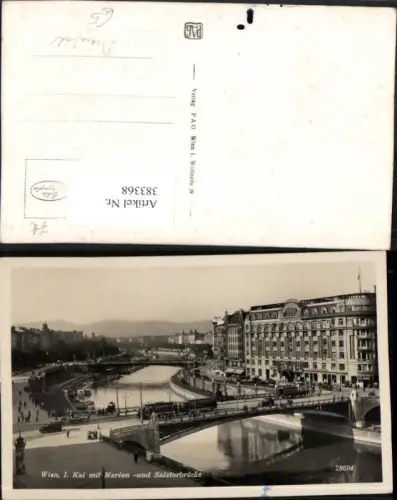 383368,Wien Innere Stadt Kai Donaukanal m. Marien- u. Salztorbrücke Brücken