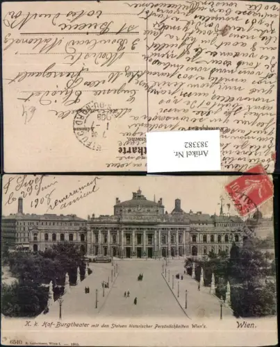 383382,Wien Innere Stadt K.k. Hof-Burgtheater Theater m. Statuen historischer Persönlichkeiten