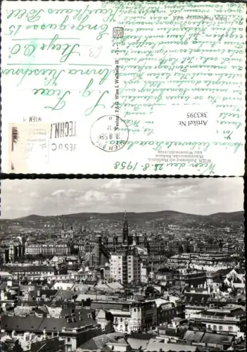 383395,Wien Innere Stadt Panorama m. Hochhaus Minoritenkirche Rathaus