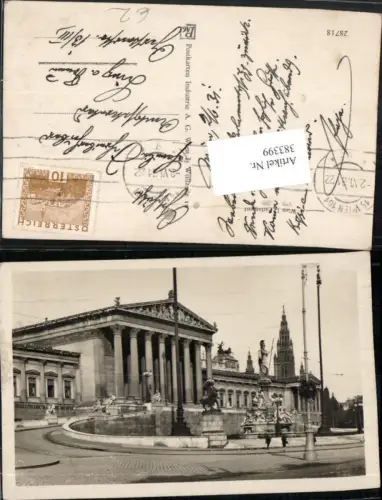 383399,Wien Innere Stadt Parlament Gebäude m. Brunnen