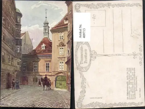 409713,Künstler AK R. Preuss Wien Innere Stadt Schönlaterngasse pub B.K.W.I. 789/3
