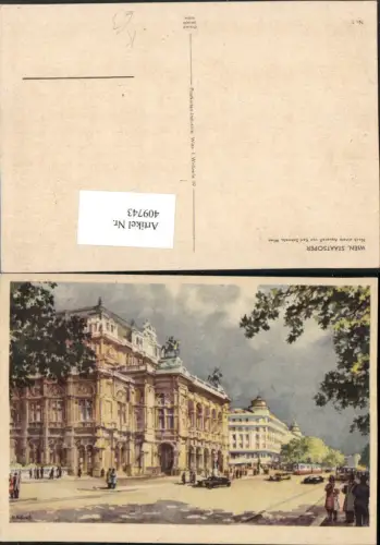 409743,Künstler AK Karl Schwetz Wien Innere Stadt Staatsoper Straßenansicht