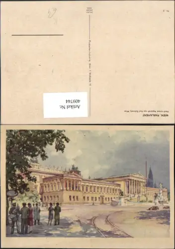 409744,Künstler AK Karl Schwetz Wien Innere Stadt Parlament Gebäude