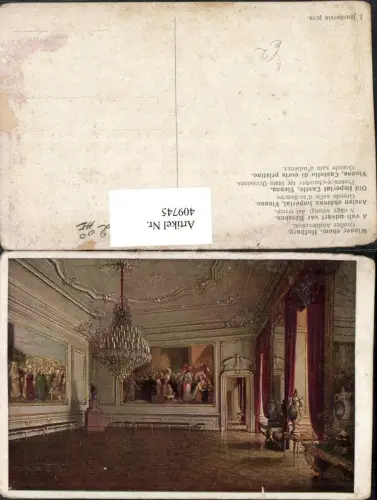 409745,Künstler AK J. Jaunbersin Wien Innere Stadt Hofburg Großer Audienzsaal