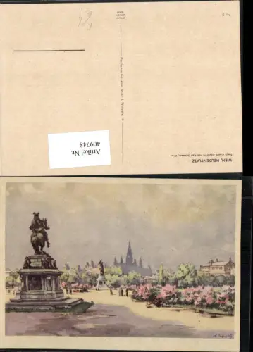 409748,Künstler AK Karl Schwetz Wien Innere Stadt Heldenplatz Denkmal Statue