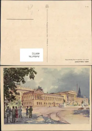 409752,Künstler AK Karl Schwetz Wien Innere Stadt Parlament Gebäude