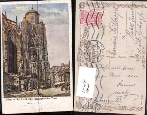 409764,Künstler AK Hofecker Wien Innere Stadt Stephanskirche Turm pub B.K.W.I. 793/1