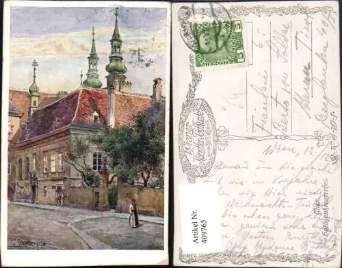 409765,Künstler AK Hofecker Wien Innere Stadt Heiligenkreuzerhof pub B.K.W.I. 793/7