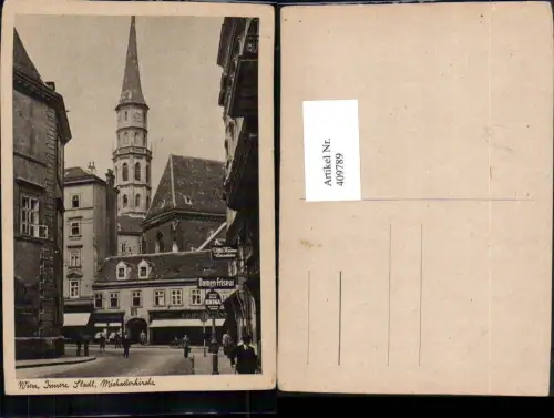 409789,Wien Innere Stadt Michaelerkirche Kirchenturm Friseur